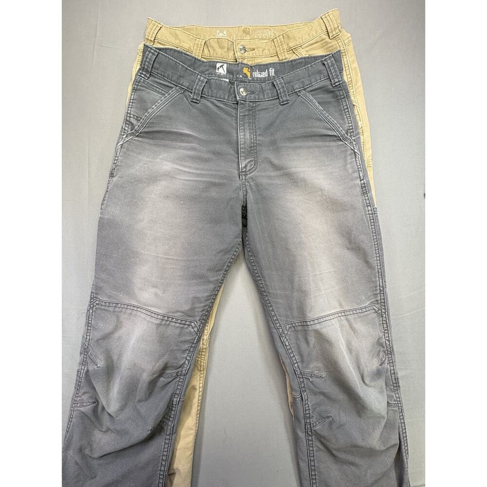 Carhartt Men’s Relaxed Fit Full Swing Pants 34x36 Lot 2 Brown & Gray Workwear - Picture 15 of 16